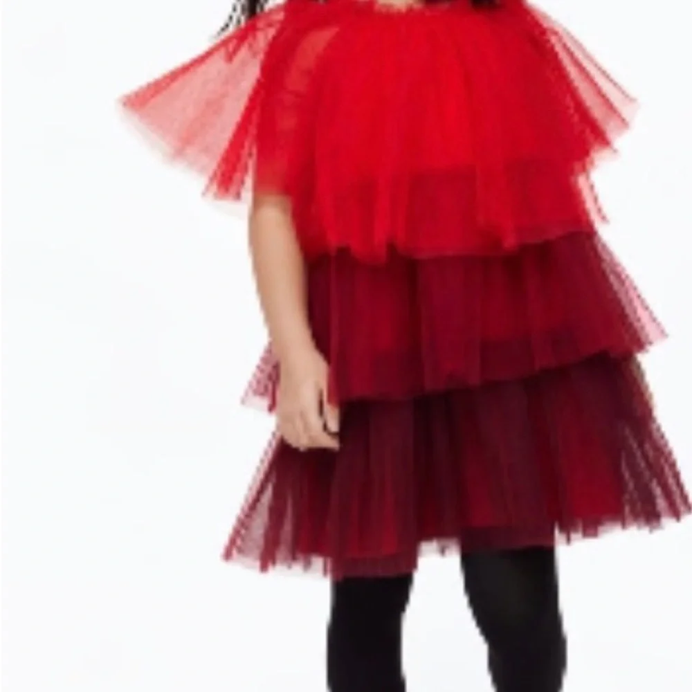 Tiered Red Tulle Dress